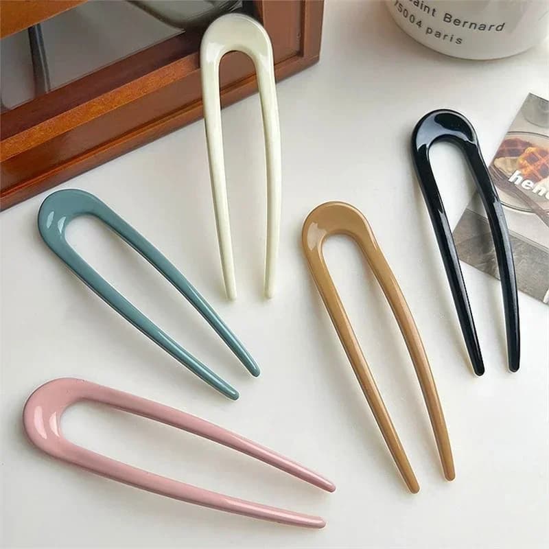 Accessori per copricapo di moda Bastoncini per capelli a forma di U Forcina per forcina per donna elegante Fermaglio per capelli in metallo Forcine per ragazze Creatore di panini per capelli