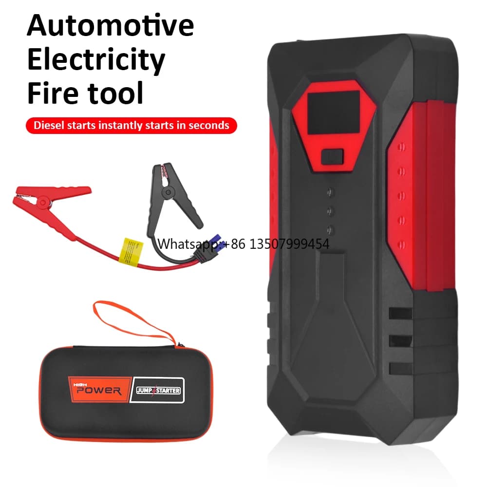 Alimentatore di Emergenza Portatile, Power Bank 65W, Caricatore Rapido, Uscita 15W, Avviatore d'Emergenza 12V per Moto e Auto