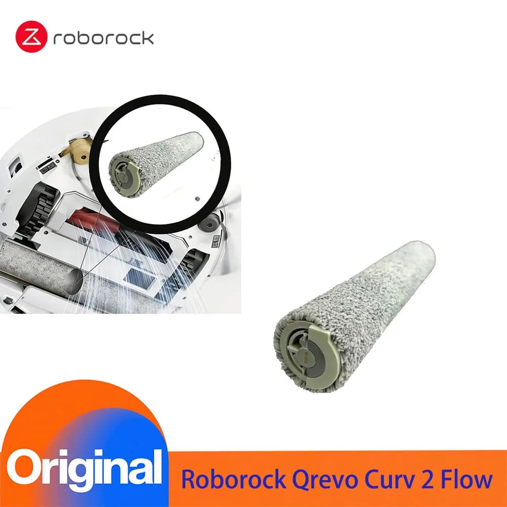Original Roborock Roller Mop Replacement Accessories Compatible with Qrevo Curv 2 Flow Robot Vacuum Cleaner