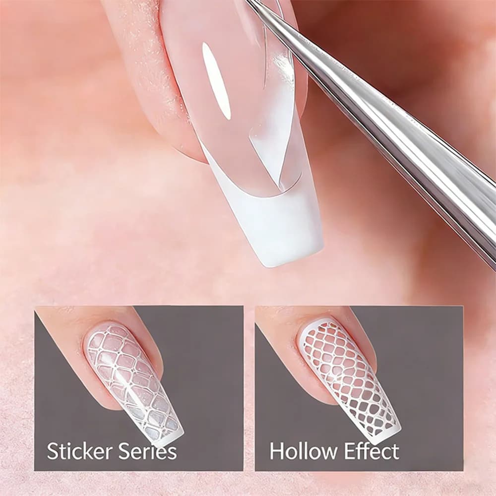 1 pz Stencil per Unghie Francesi a V, Multi-stile, Adesivi Ausiliari per Modelli di Unghie Francesi, Strumenti per Manicure