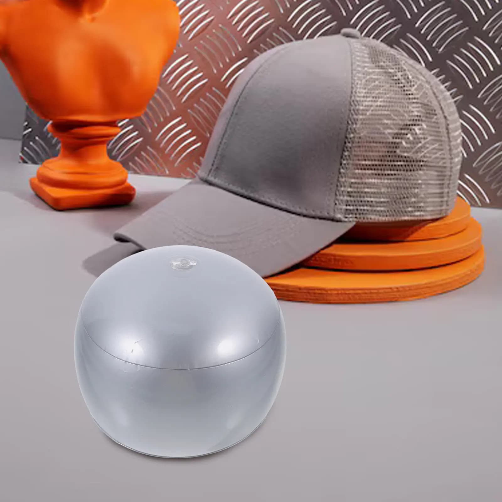 PVC Inflatable Hat Stand Blow Up Clear Adjustable Baseball Cap Inner Support Holder Rack Hat Display for Hats Wigs