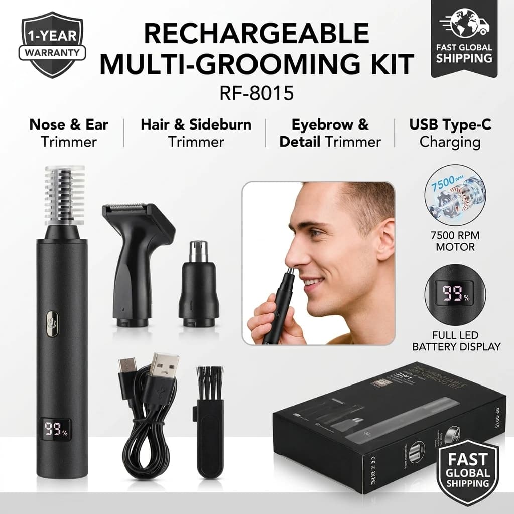 NEW! Xiaomi 3 in 1 Electric Nose Ear Hair Trimmer for Men Painless Rechargeable Sideburns Eyebrows Beard Hair Clipper Shaver