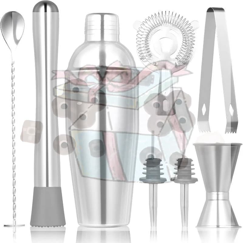【CC】3/8Pcs Shaker Professional Stainless Steel Bartender Wine Cup Cocktail Mixer Cocktail Shaker Bar Set