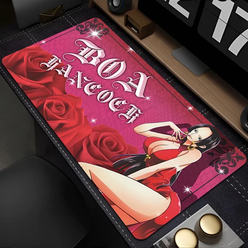 Tappetino per mouse 90x40 cm, pezzo unico, Boa Hancock Gamer XXL, stampa HD, tappetino da scrivania, tastiera, accessori per giochi anime, tappetino per mouse