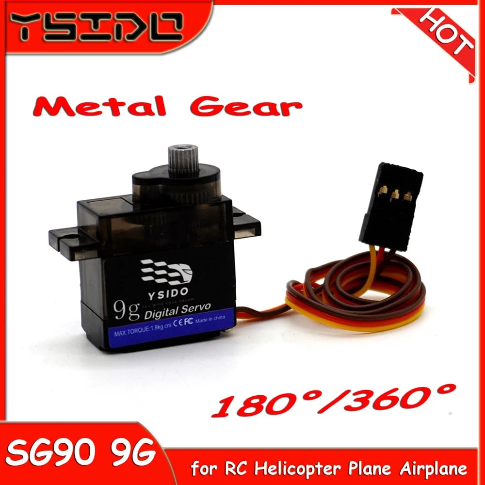 Parti del modello RC SG90 9G Micro servomotore per RC Auto Barca Aereo Ad ala fissa RC Elicottero Aereo 180/360 ° Micro servomotore