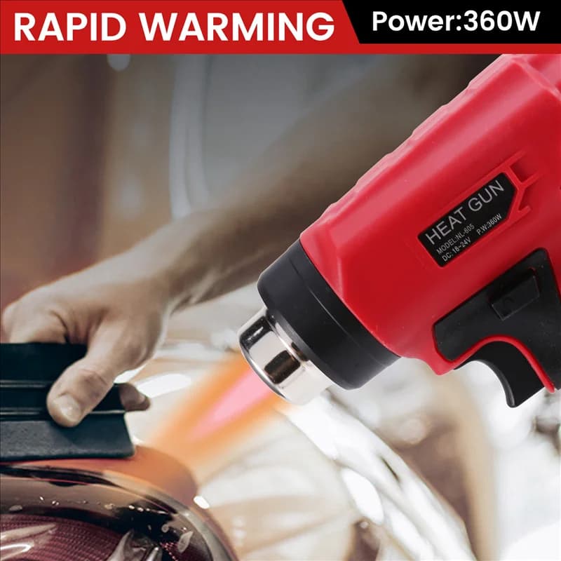 SEWS-360W Cordless Heat Gun Portable 400℃ Hot Air Gun With 4 Nozzle Fit For 18V Battery