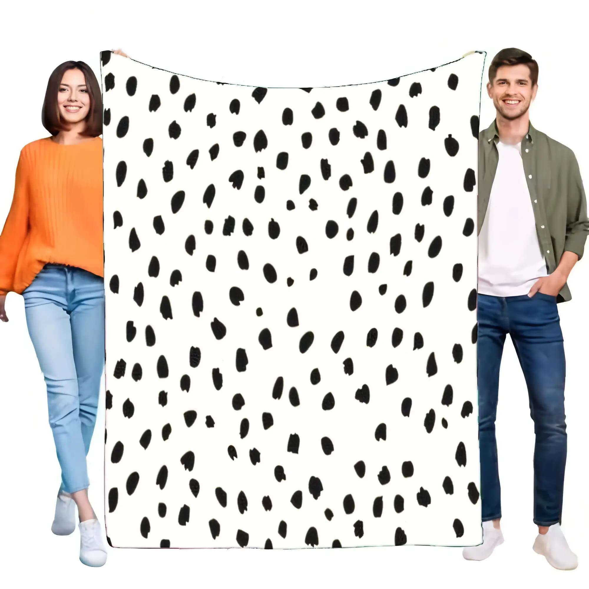 Elegante coperta con stampa dalmata, morbida peluche, accogliente per letto e divano, ideale per l'arredamento della casa, regalo leggero e caldo per tutte le stagioni