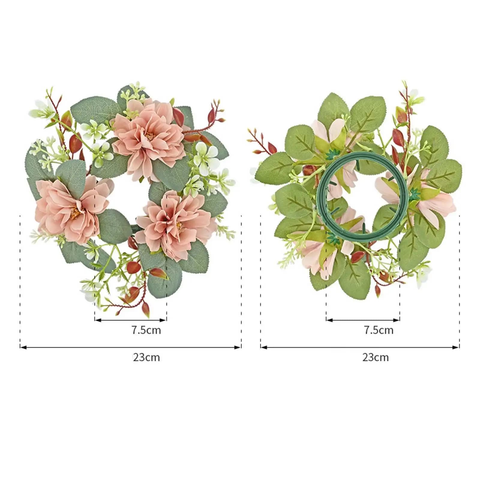 Christmas Candle Wreaths, Candle Garland, Tabletop Ornaments
