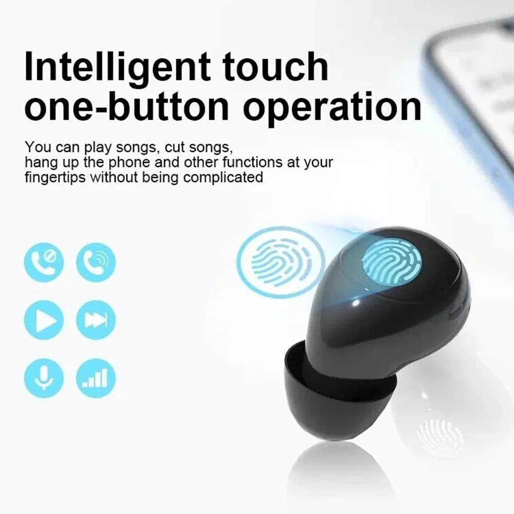 Auricolari Bluetooth 5.0 Cuffie da gioco stereo HiFi Cuffie sportive wireless TWS con cancellazione del rumore e microfono per tutti gli smartphone