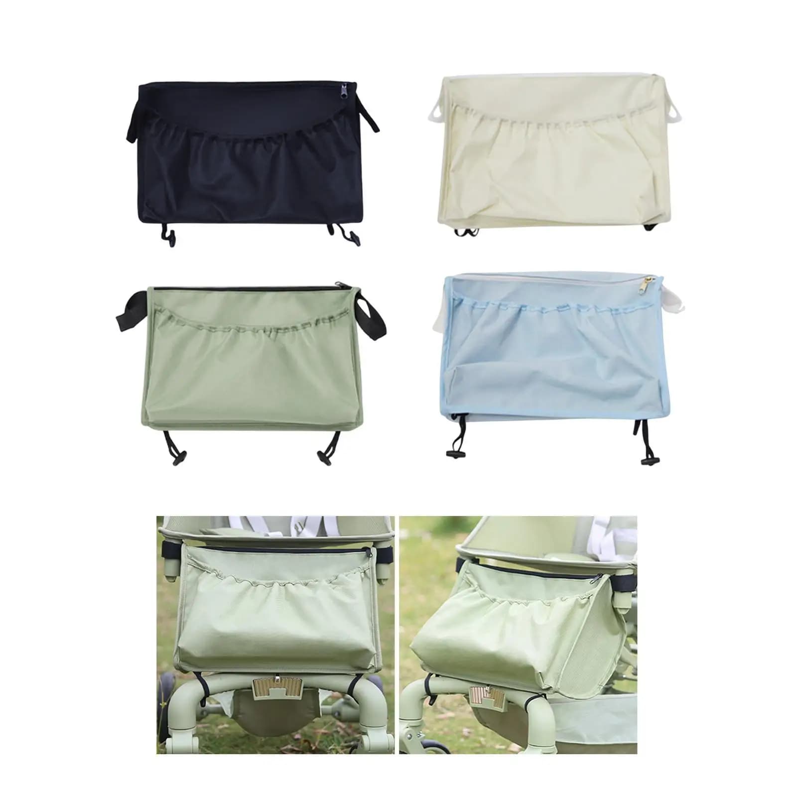 Organizzatore per passeggino Contenitore antiscivolo facile da installare Tessuto Oxford multifunzione Elegante borsa portaoggetti portatile Tasca sospesa