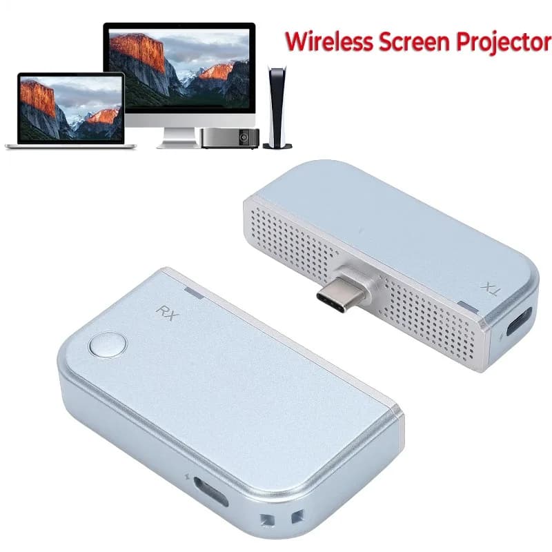 Trasmettitore e Ricevitore Video Audio Wireless Compatibile HDMI 50M 1080P@60Hz Adattatore Display Wireless da PC a Proiettore e Monitor