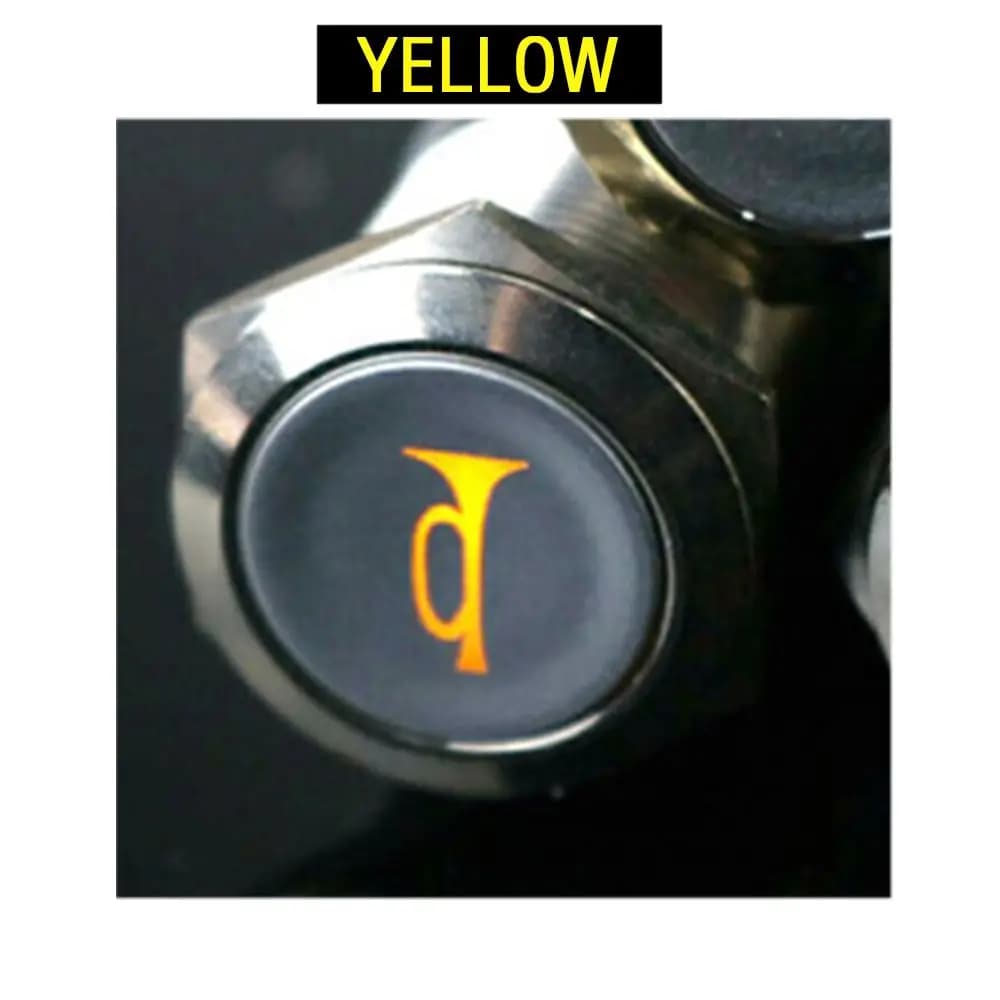 Interruttore Momentaneo in Metallo Alluminio Nero Impermeabile con LED, Pulsante a Pressione da 16mm per Auto