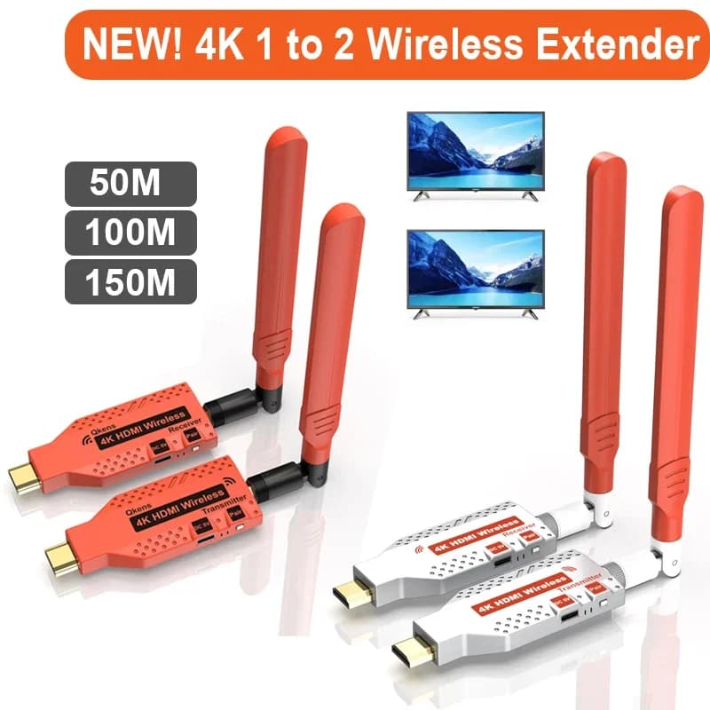 4K Wireless Transmitter and Receiver 100m 150m HDMI Extender Display Adapter for Video Camera Laptop PC To TV Monitor Projector