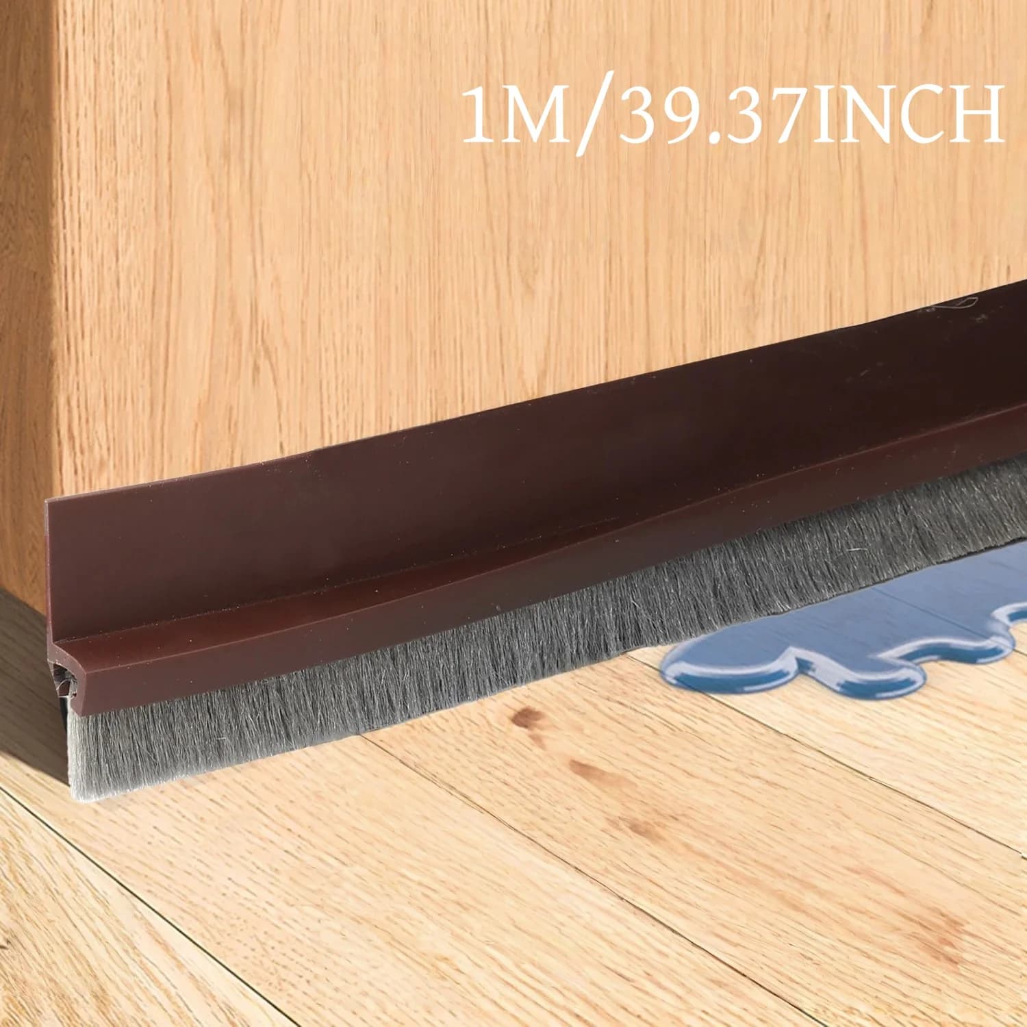 1PC 1m/39.37 pollici Guarnizione della porta Ferma con spazzola Ridurre il rumore Porta in gomma Sweep Breeze Blocker A prova di insetti A prova di polvere Suono Pr