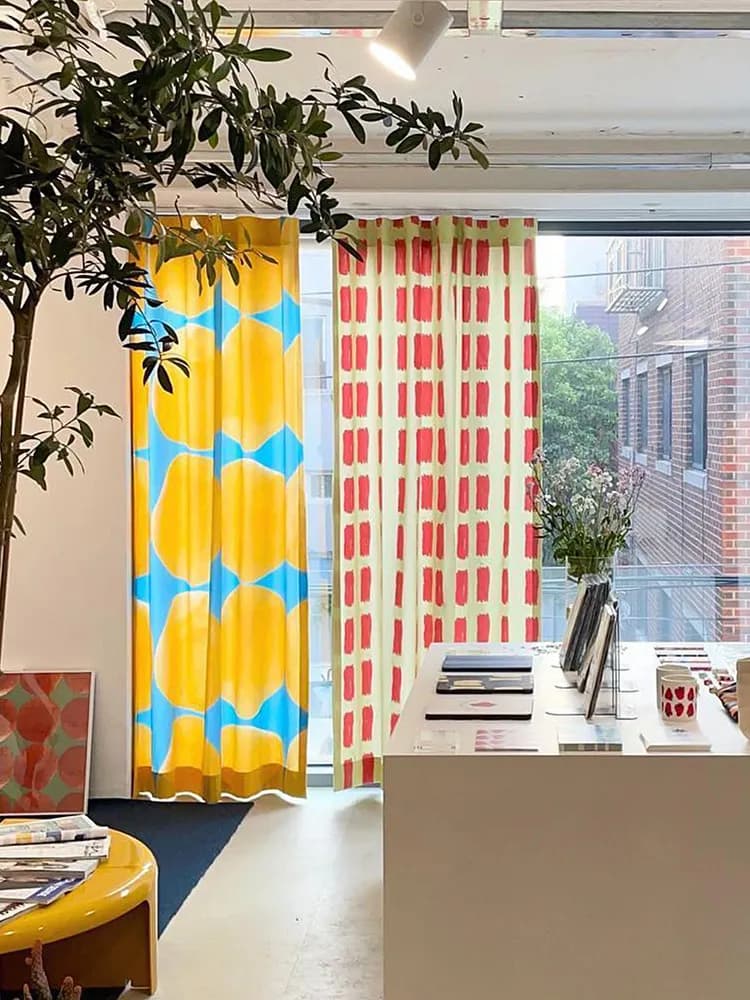 Ins Velcro Adhesive Curtain Bedroom Bay Window Semi Blackout Net Blended Short Velvet Fabric Cloth Wall Hanging Background