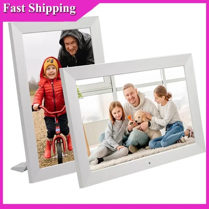 Cornice per foto digitale da 8 pollici in stile europeo sensibile con schermo HD IPS 1280X800, display retroilluminato a LED per supporti, spina europea
