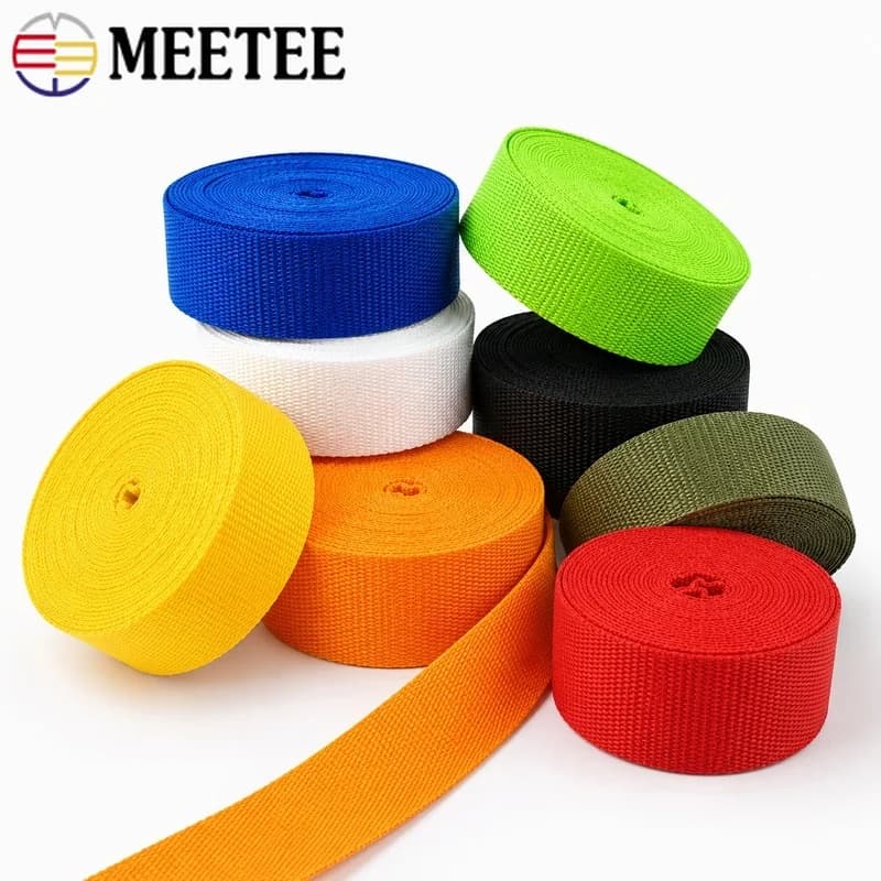 Meetee 5Meters 20-50mm Polypropylene PP Nylon Webbing Ribbon for Belt Strap Dog Collar Harness Outdoor Band Garment Shoes Tape