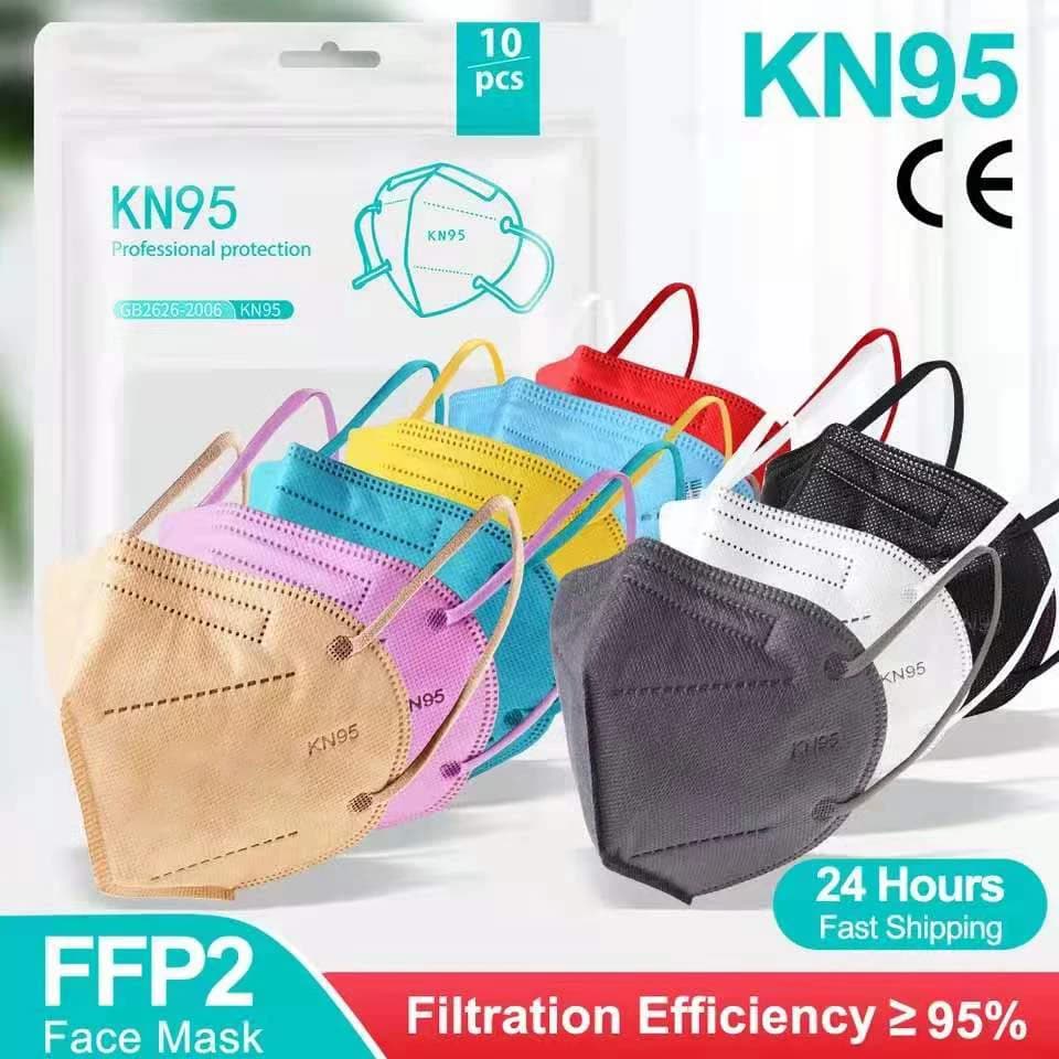 100 Pz 5 Strati Maschere FFP2 Per Adulti kn95 Mascarillas KN95 Maschera Filtro Mascarillas Quirurgicas Homologadas Riutilizzabile FFP2 Maschera