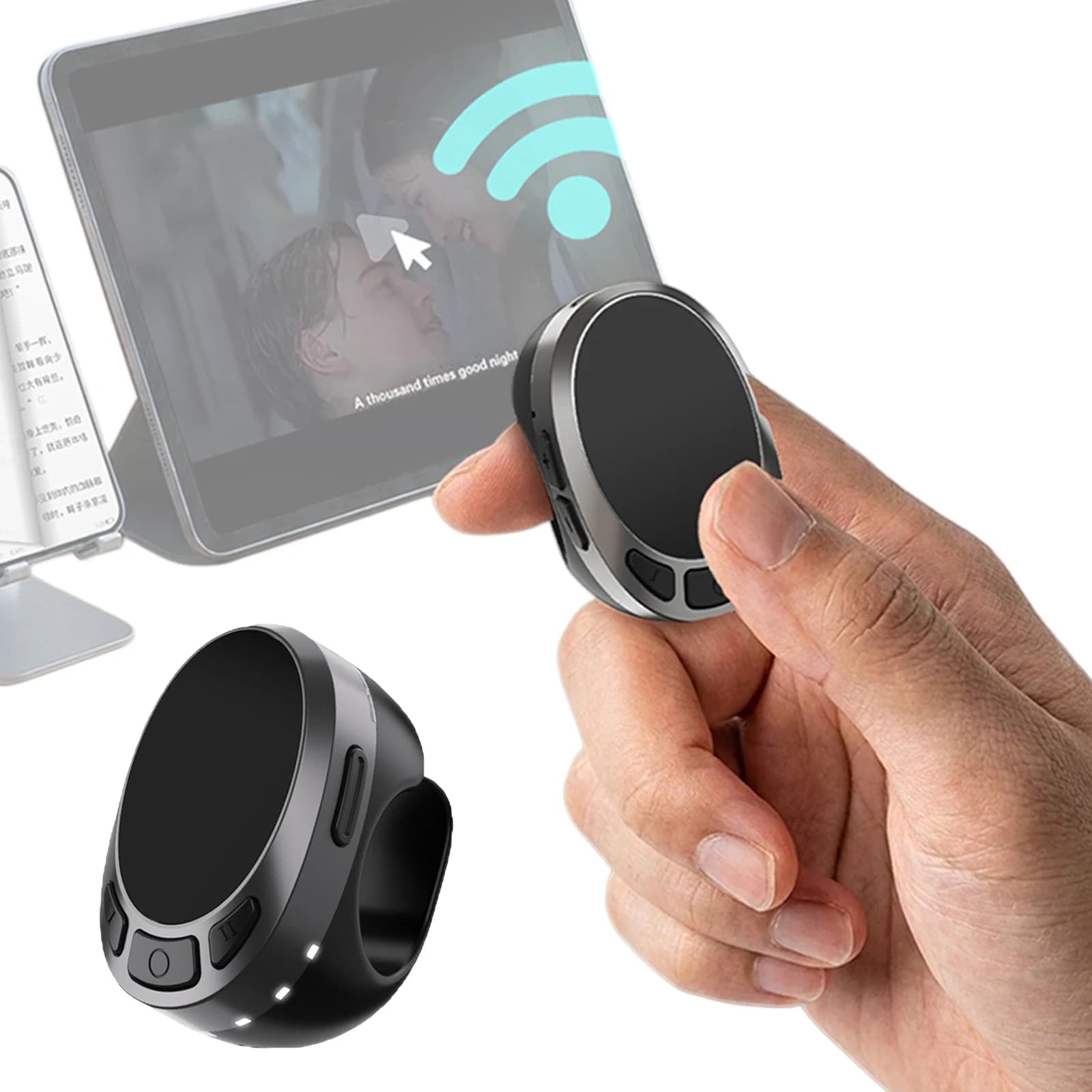 Bluetooth-compatible 5.3 Smart Touch Control Air Mouse Ring Wireless Page Turner Phone Scrolling Ring Remote Control
