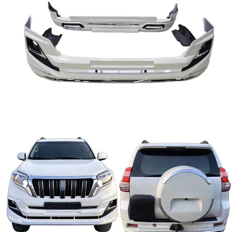 Nuovo Kit Paraurti Auto Aggiornato per Prado FJ150 2014-2017, Stile Sportivo, in Plastica ABS, Labbro Anteriore e Diffusore Posteriore Sostitutivi
