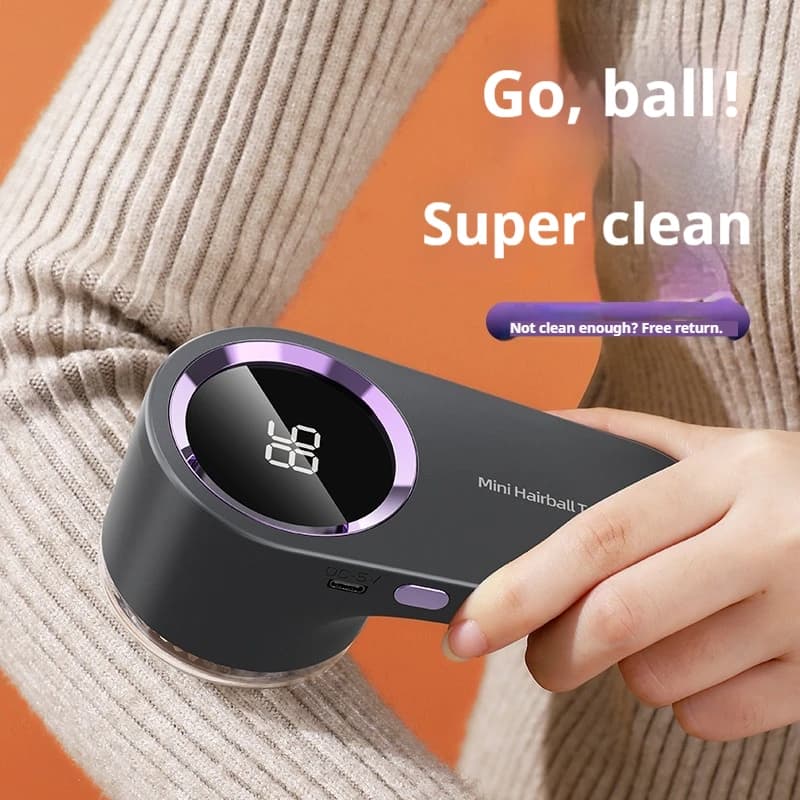Levapelucchi per tessuti con display digitale a LED, ricaricabile tramite USB-C, sei lame, portatile, per vestiti e rimozione peli domestici