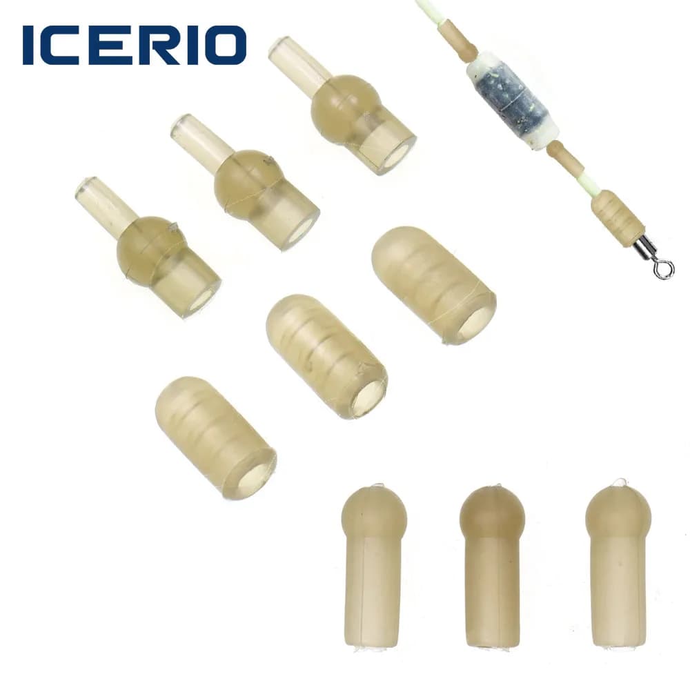 ICERIO 20 Pezzi Perline Ammortizzanti in Silicone per la Pesca alla Carpa, Perline a Tulipano per Running Rig, Accessori Terminali per Helicopter Rig