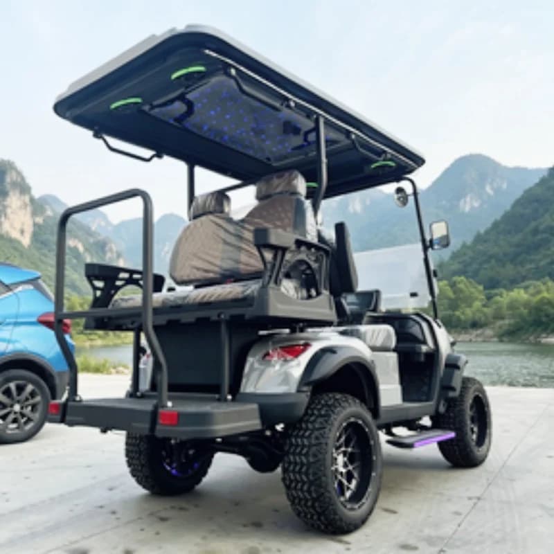 All-Terrain Multi-Purpose Golf Cart For Top Clubs Electric Golf Cart With Bumper Seat With Headrest Off-Road Tires LED Strip