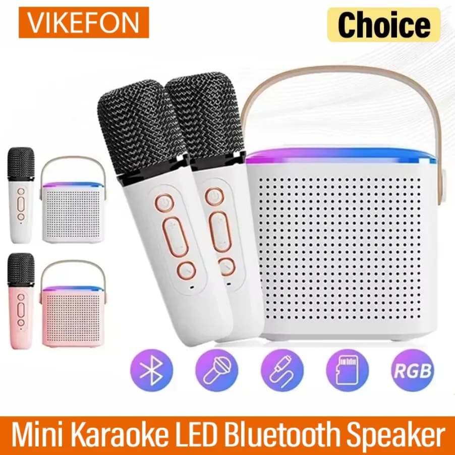 Y1 Bluetooth 5.3 Doppio Microfono Senza Fili Macchina Karaoke Sistema KTV DSP Altoparlante PA HIFI Stereo Surround RGB Luce LED Colorata