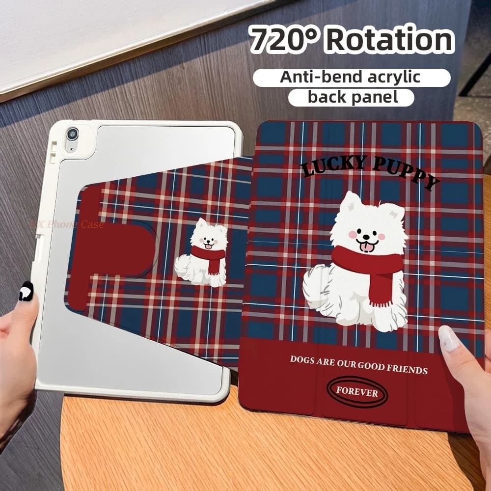 Cute Puppy Pad Case For Apple iPad Pro 11 Pro 13 10.2 Pro 10.5 Air 4 5 2 3 Mini 6 7 9.7" 11" Air 11 Three Fold Stand Tablet