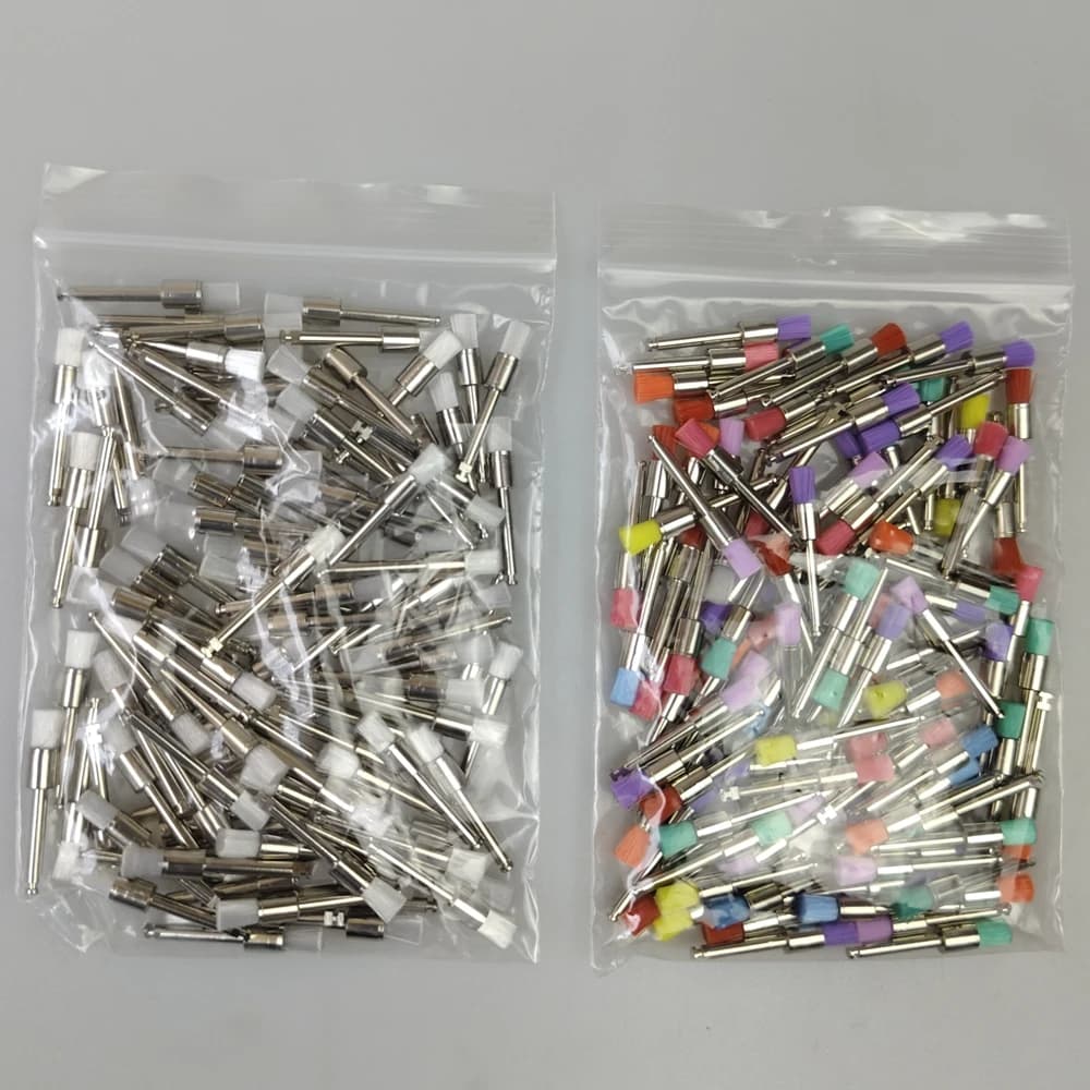 100Pcs brush for dental polishing 2.35mm Prophy Cup Care Nylon colored bristles gifts tooth whitening brushes tools for dentistry