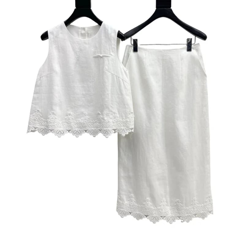 Beautiful All-Match Fashion Comfortable Refined Simple High Street Trendy Two-Piece Skirt Set for Women, Fashionable AF1315
