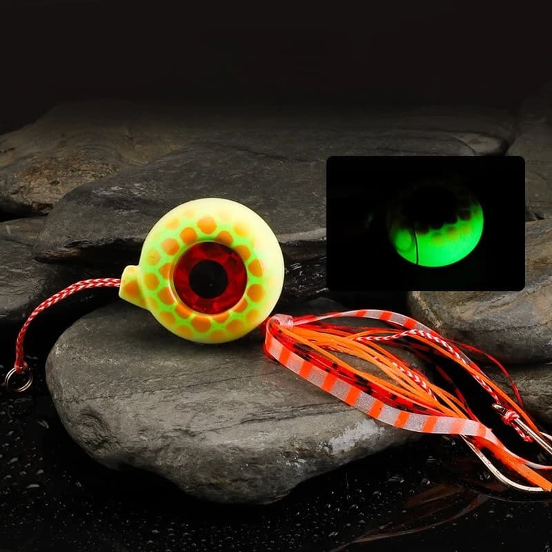 40g 60g100g Testar Richiamo di Pesca Tenya Jig Testa Acqua Salata Madai Metallo Jig Gonna di Gomma Kabura Affondamento Jigging Esca