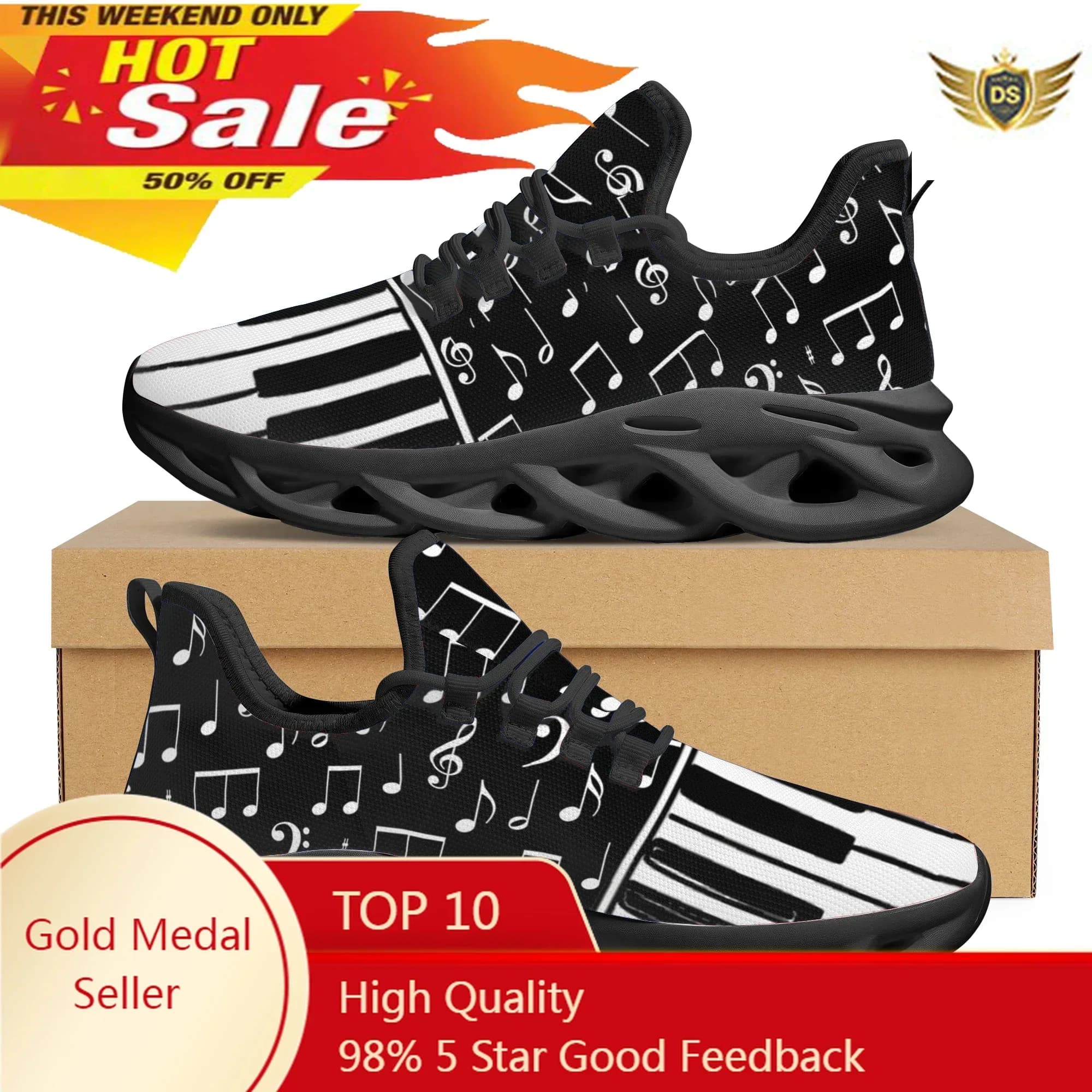 Piano Music Notes Design Sneakers da donna Scarpe vulcanizzate stringate leggere Scarpe da passeggio autunno inverno Calzature unisex per adulti