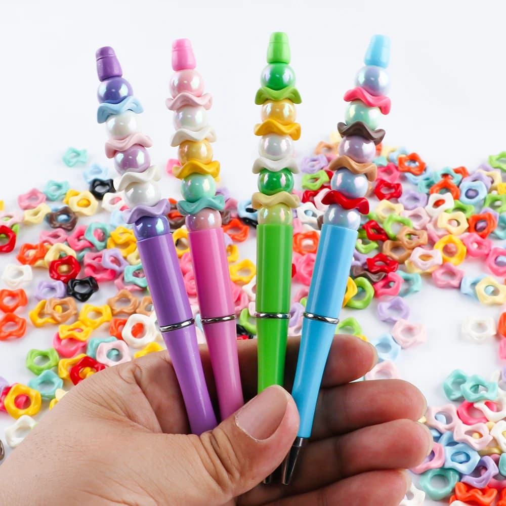25 Pezzi Perline Ondulate da 15MM con Foro Grande per Fai da Te, Catenine per Cellulari, Ciondoli per Borse, Penne Decorate, Braccialetti, Collane e Accessori per Gioielli