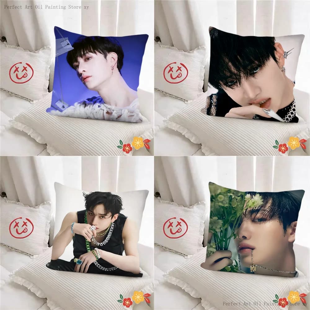 Korean Group Bang Chan Pillow case Bedroom Decorative Sofa Kpop S-Stray K-Kids pillow case