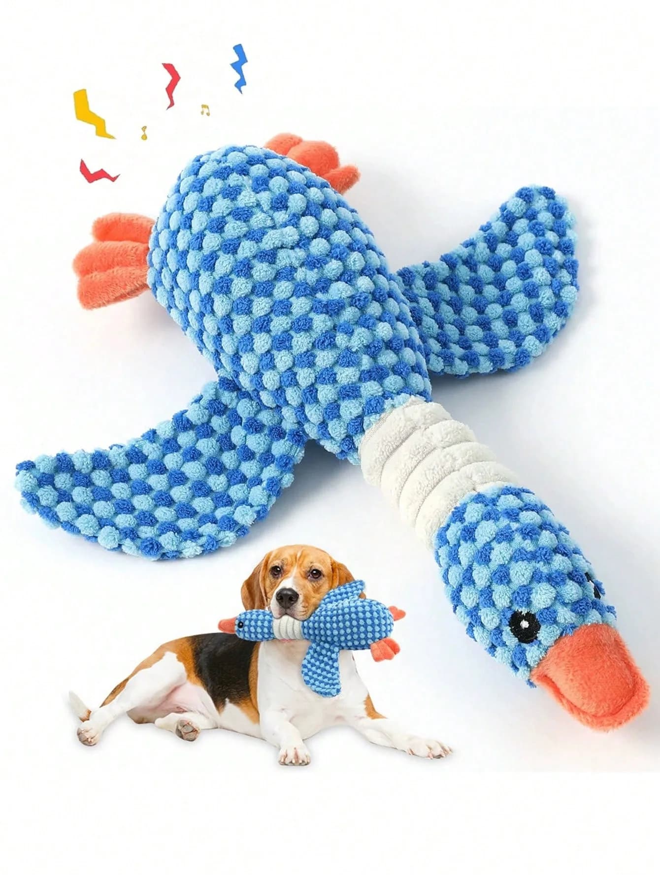 Peluche a forma di anatra resistente ai morsi e che produce suoni | Giocattolo da masticare per cani per alleviare la noia e schiacciare i denti | Giocattolo interattivo per animali domestici con funzione masticabile integrata