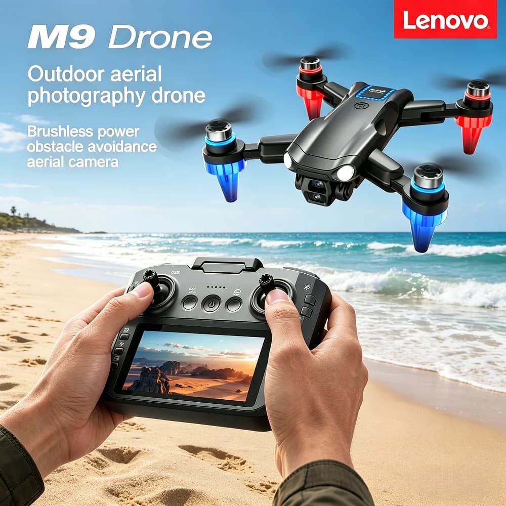 Drone Professionale Lenovo M9 per Fotografia Aerea con Doppia Fotocamera HD, Funzione Hover a Flusso Ottico, Trasmissione WiFi e Immagini HD a Bassa Latenza