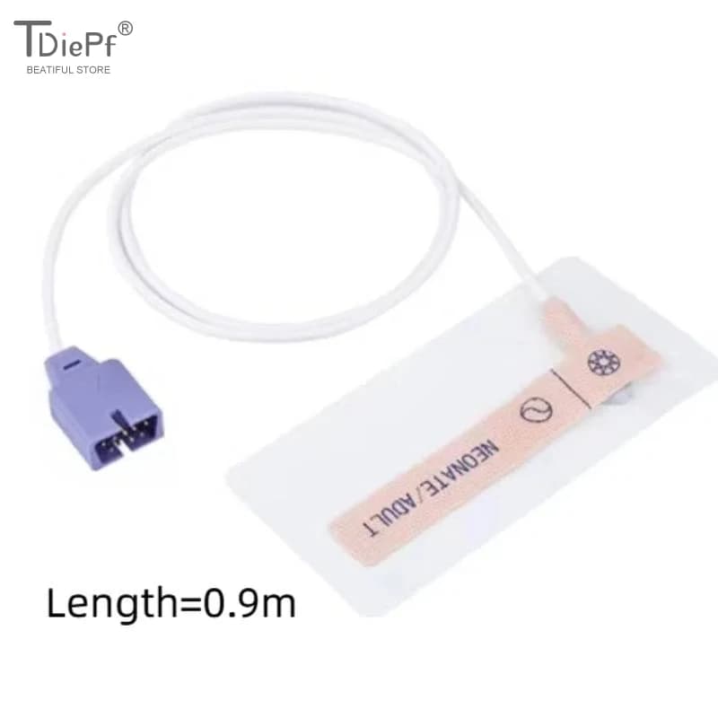 1PCS High Quality 9-Needle Encrypted Disposable Pulse Oximeter Probe Sensor With Non-Woven/With Blue Sponge For With Blue Sponge