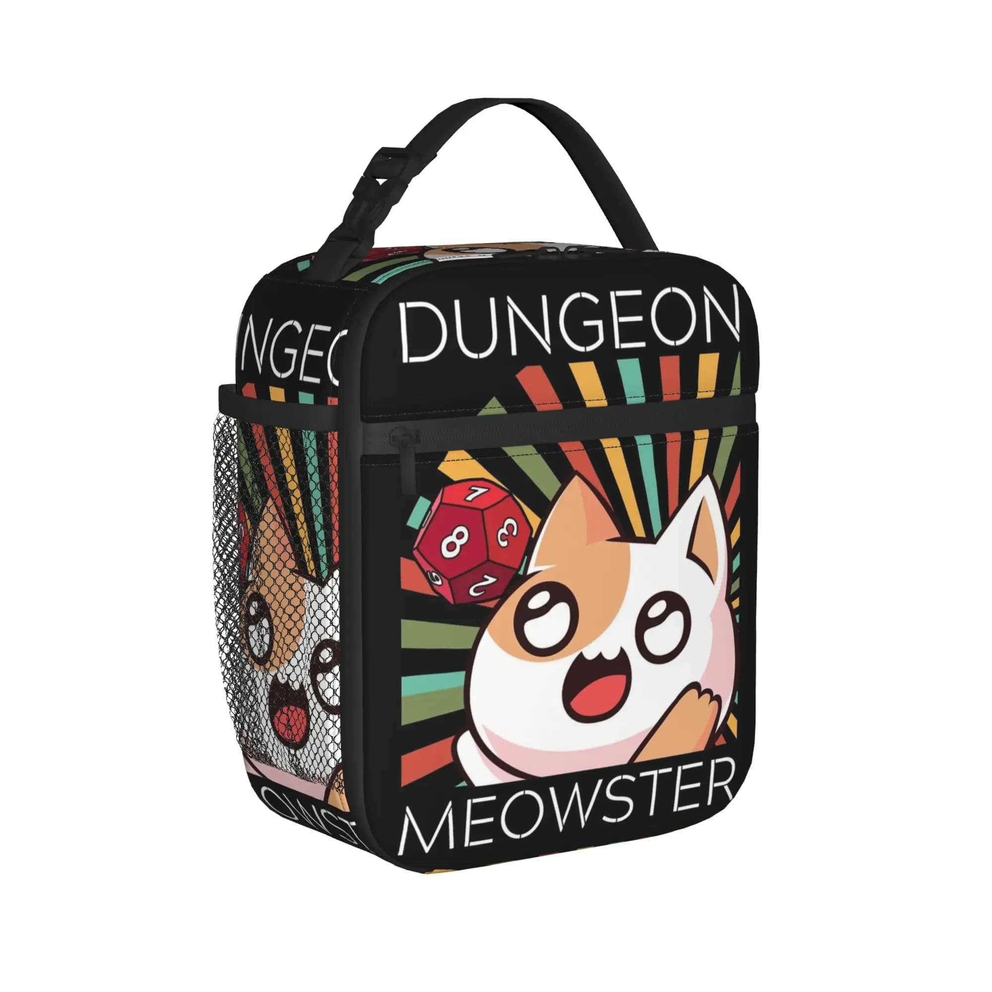 Borsa termica per il pranzo Dungeon Meowster Dungeon and Dragon, borsa termica per il pranzo, contenitore per alimenti da picnic, borsa termica per il pranzo