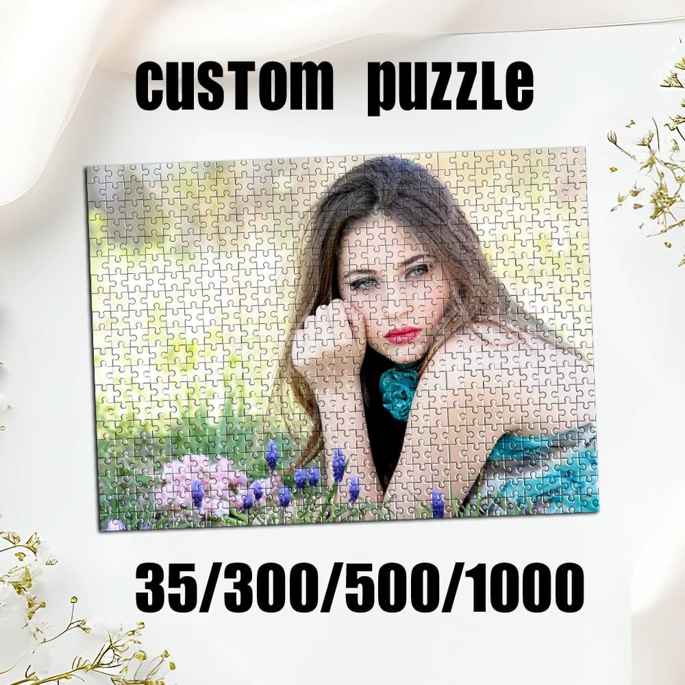 35/300/500/1000pcs Personalized Custom Photo Puzzle selfie DIY Puzzle Portrait Painting Handmade Birthday Gift