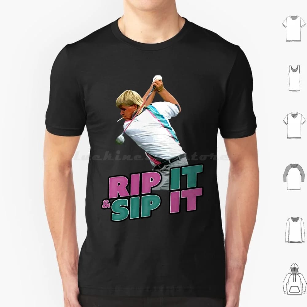 John Daly Rip It Sip It Golf T Shirt 6xl Cotone Cool Tee John Daly Divertente Golf John Daly Rip Rip John Daly Orso d'oro John Daly