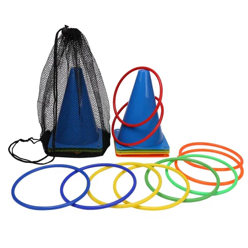 Set di Giochi per Feste: Gioco del Lancio degli Anelli, Coni in Plastica Morbida, Gioco di Lancio per Bambini e Adulti