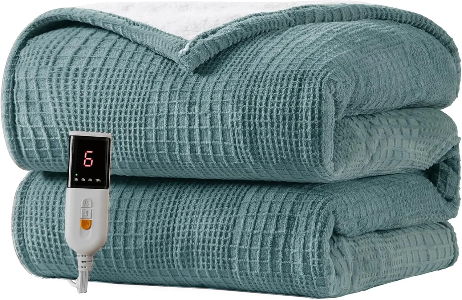 Coperta elettrica riscaldata 50x60 pollici, 9 impostazioni di calore, timer di spegnimento automatico, certificata ETL e lavabile in lavatrice