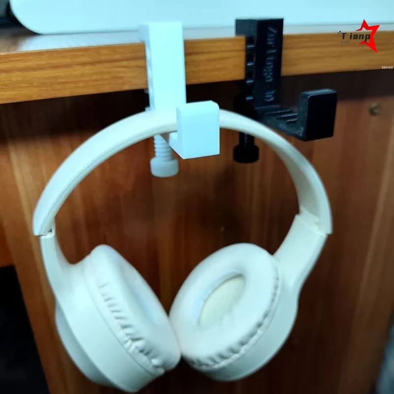 1 paio di ganci per cuffie girevoli, clip laterale da scrivania senza fori, supporto multifunzionale per cuffie da gioco