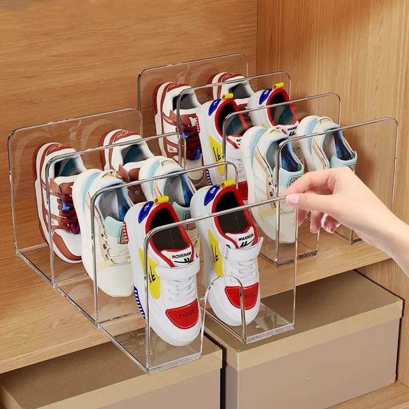 Scatola per scarpe per bambini, scarpiera per uso domestico, salvaspazio, scatola portaoggetti semplice per scarpiera per bambini in acrilico trasparente