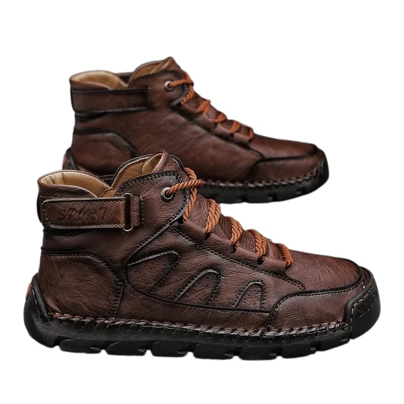 Leather Men's Ankle Boots New Casual Walking Shoes Breathable Low Top Hiking Shoes High Quanlity Motorcycle Boots Winter Shoes