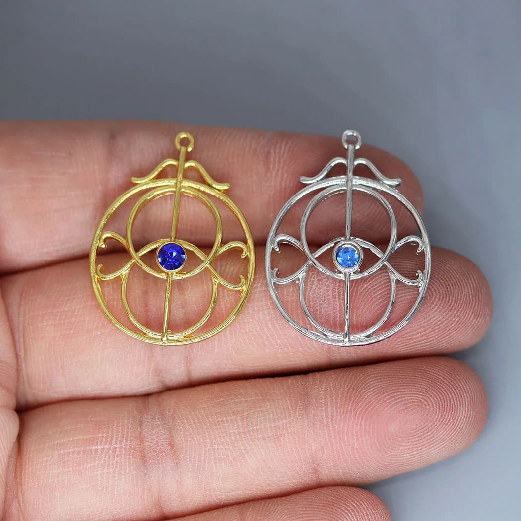 5 pz/lotto Occhio di Elena Trono di Vetro Bookish Mitologia Ciondolo con ciondolo pagano per collane Bracciali Fascino in acciaio inossidabile