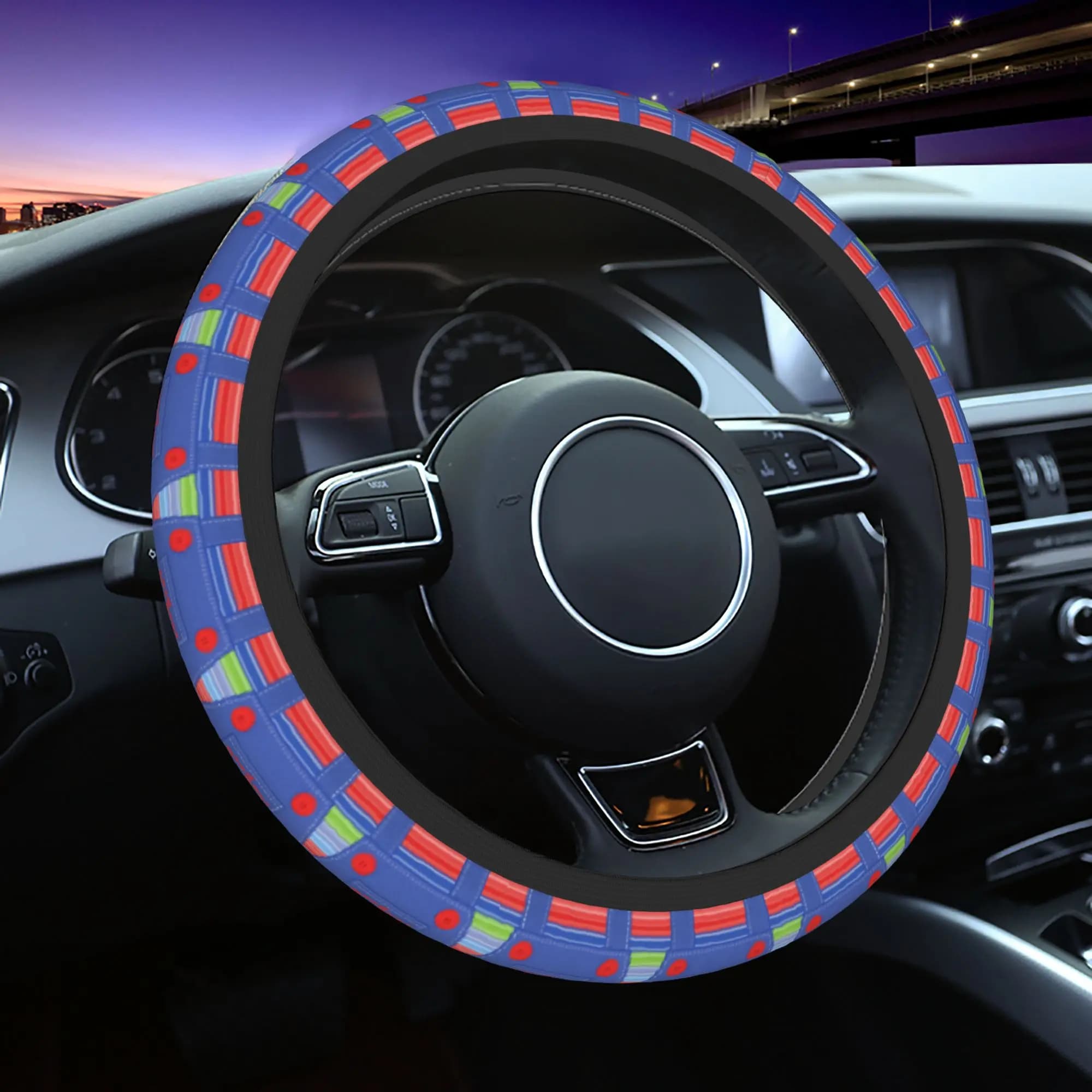 Internal Ring Cover, Breathable Auto Decoration with Chucky Character, Custom Car Accessories