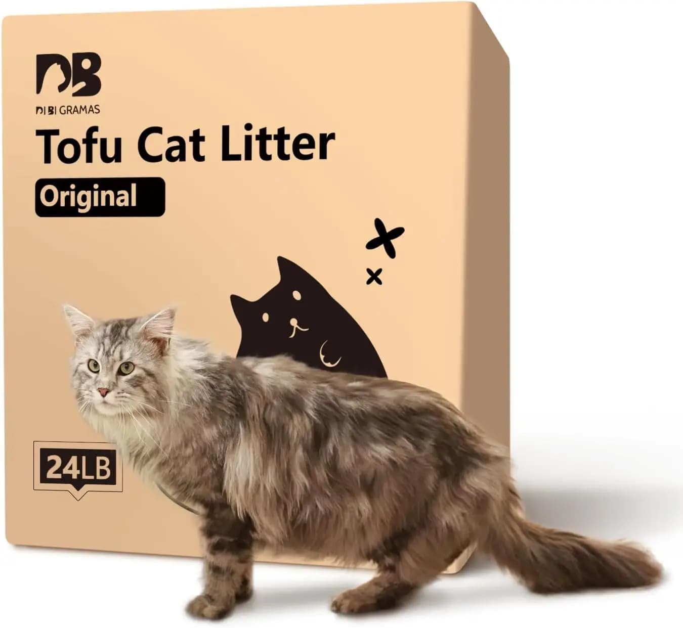 Lettiera per gatti con tofu agglomerante senza polvere, 24 libbre/4 confezioni, assorbimento rapido degli odori, lavabile e naturale