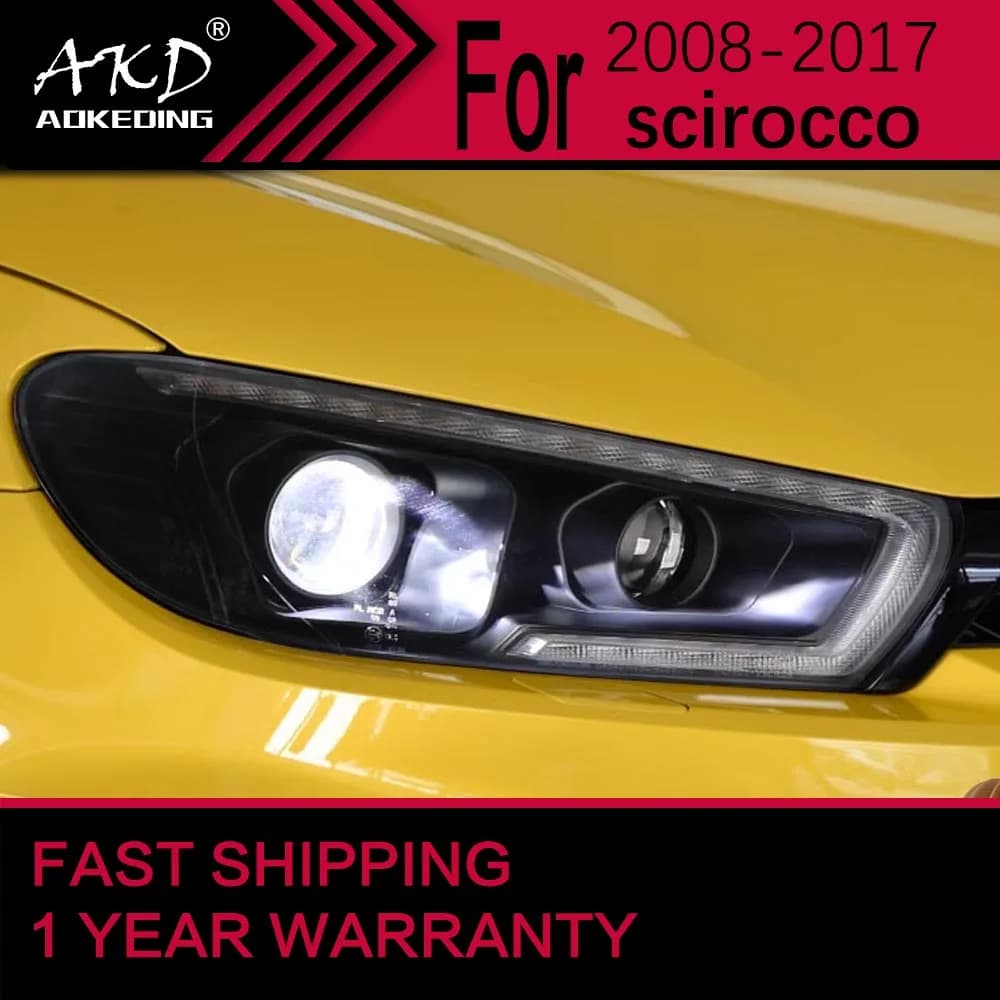 Luci per auto per VW Scirocco LED Headlight 2008-2017 Scirocco Head Lamp Drl obiettivo del proiettore Automotive